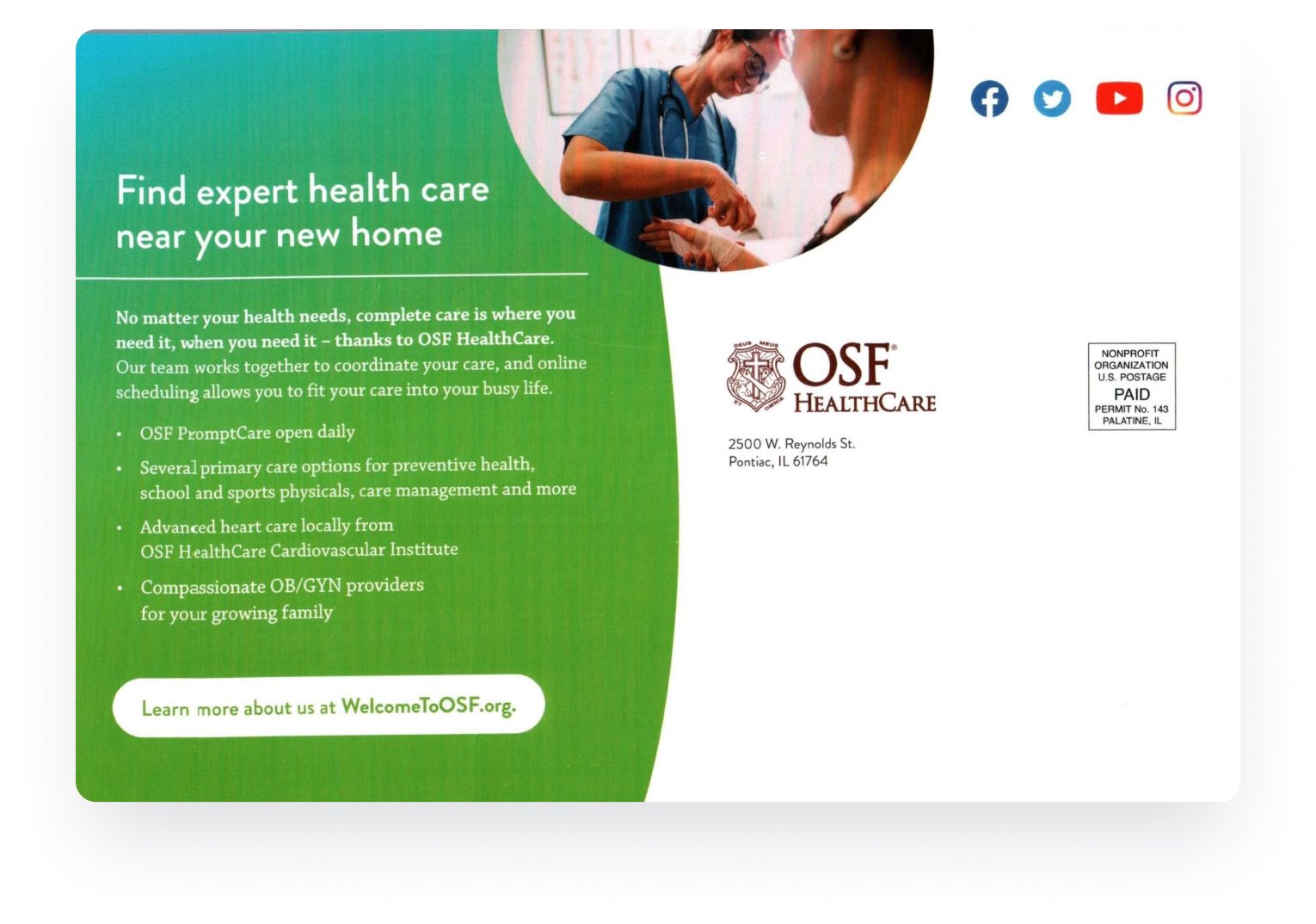 OSF Healthcare , Best Direct Mail Campaigns Lob